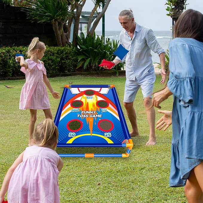 Bean Bag Toss Game for Kids Outdoor Activities, Cornhole Games for 3 4 5 6 7 8 Years Old Boys Girls, Fun Outside Toys for Family Party Games, Ideal Birthday for Ages 4-8 Toddlers