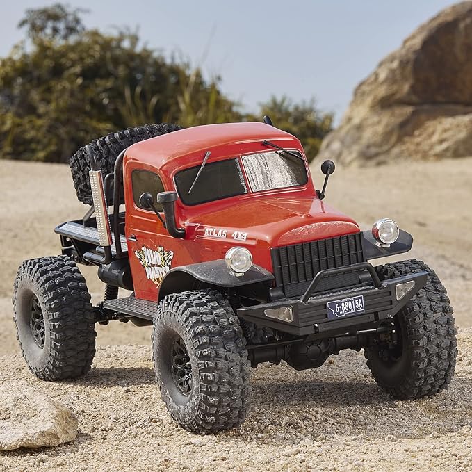 BEEZRC RocHobby 1/10 Scale Atlas 4WD 2.4GHz RC Crawler Offroad Truck Hobby Grade Remote Control Car with Vehicle Transmitter for Adults (Orange)