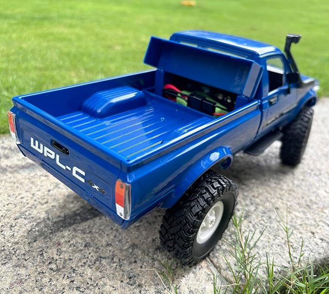 RC Crawler WPL C24 RC Rock Crawler RC Truck 4x4 Off Road RTR, 1/16 Scale Remote Control Truck All Terrain 2.4 Ghz with Proportional Steering LED Lights Hobby Toys Adult