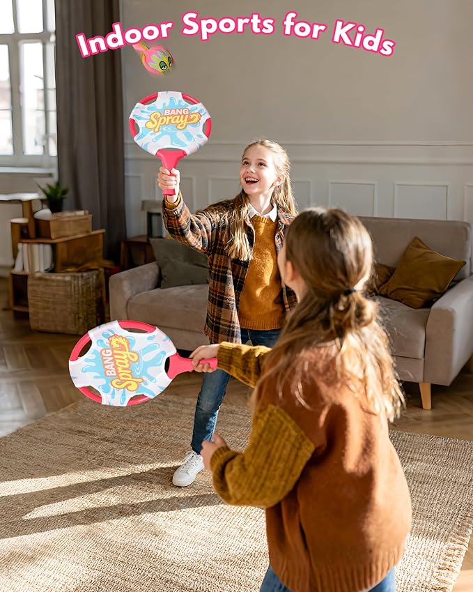 Water Paddle Toss Game with Floating Octopus Ball, Fun Indoor & Outdoor Play Set for Kids, Family, and Friends – Great for Yard, Beach, or Pool Games