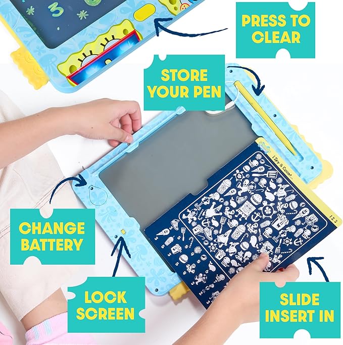 Spongebob LCD Doodle Writing Tablet (Lagoon Blue)