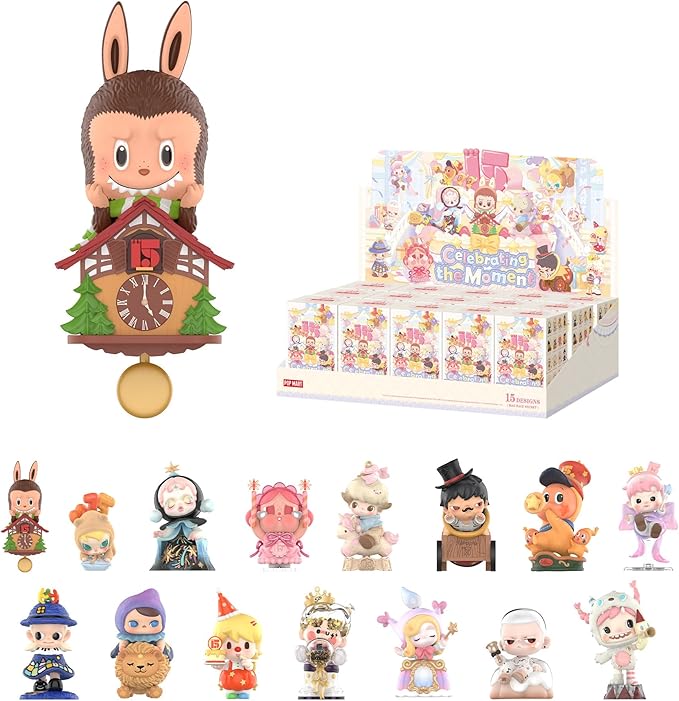 POP MART Celebrating The Moment POP MART 15th Anniversary Series Blind Box Figures, Collectible Toys Home Decorations, Holiday Birthday Gifts for Girls and Boys, Whole Set