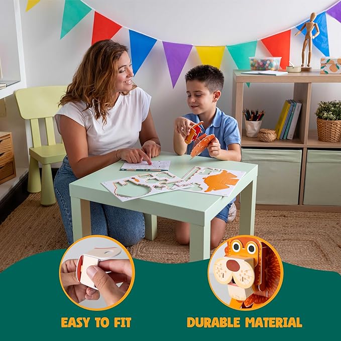 BONNYCO 3D Puzzles for Kids Toys Jungle Animals Pack 8. 3D Puzzle Jigsaw 6-8 9-13, Educational Girl and Boy Toys. Gifts for Kids Activity, Birthday Gifts for Boys. Rompecabezas 3-D Foam, Christmas