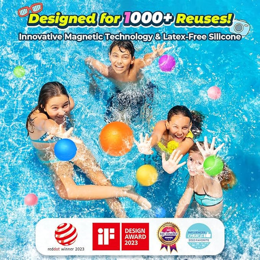 18Pcs Reusable Water Balloons for Kids, Pool Beach Water Toys for Boys and Girls, Outdoor Summer Toys for Kids Ages 3-12