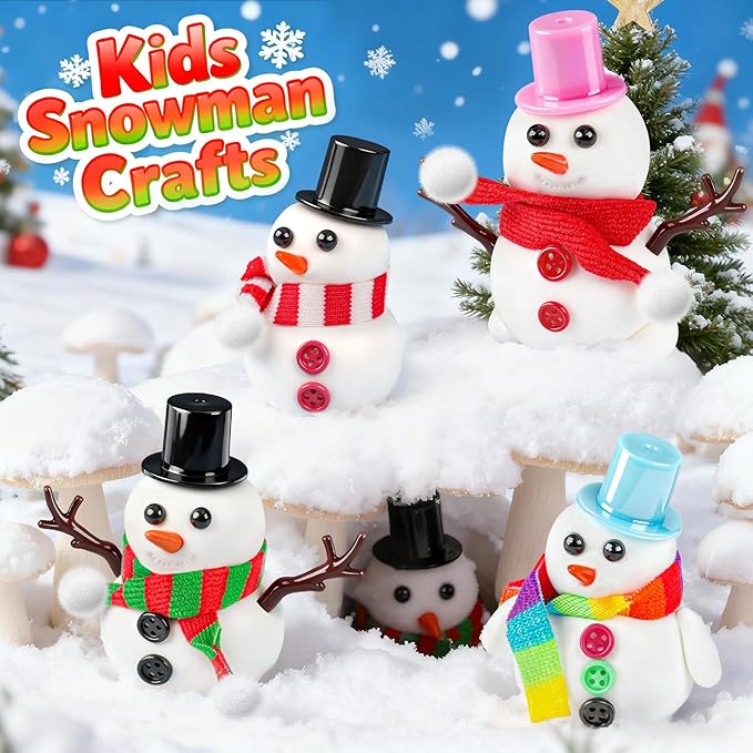 6 Pack Slime Stocking Stuffers, Stocking Stuffers for Kids,Christmas Crafts,Stocking Stuffers, Kids Crafts Snowman DIY Kit,Crafts Xmas Gift