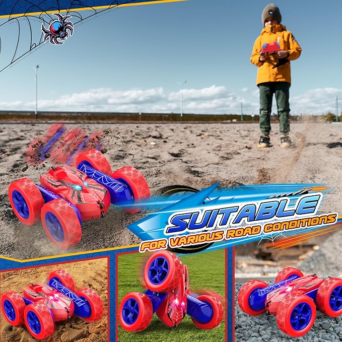 Remote Control Car,RC Cars Boys Toys for 3 4 5 6 7 8 9 10 11 12 Year Old Boy Double Sided 360°Flip 4WD Rechargeable Drift RC Race Car Birthday Gifts Christmas Basket Stuffers for Kids Age 3-12