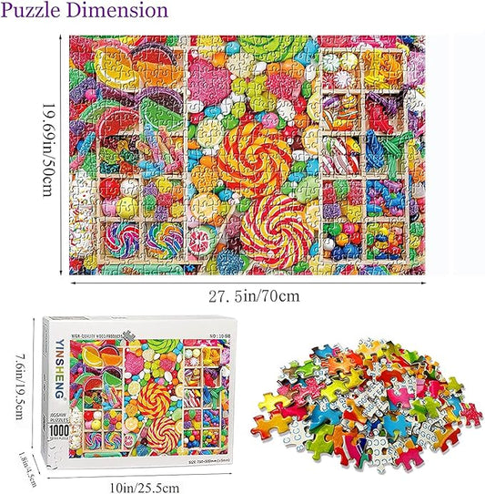 YINSHENG Jigsaw Puzzles for Adults 1000 Piece Puzzles for Adults - Colorful Candy - Jigsaw Puzzles 1000 Pieces for Adults Kids Birthday Party Gag Gift Toy for Home Decor