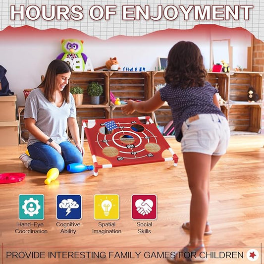 Outdoor Games Bean Bag Toss Games for Kids and Adults, Yard Lawn Games with Carry Bag, Great for Backyard, Camping, Beach