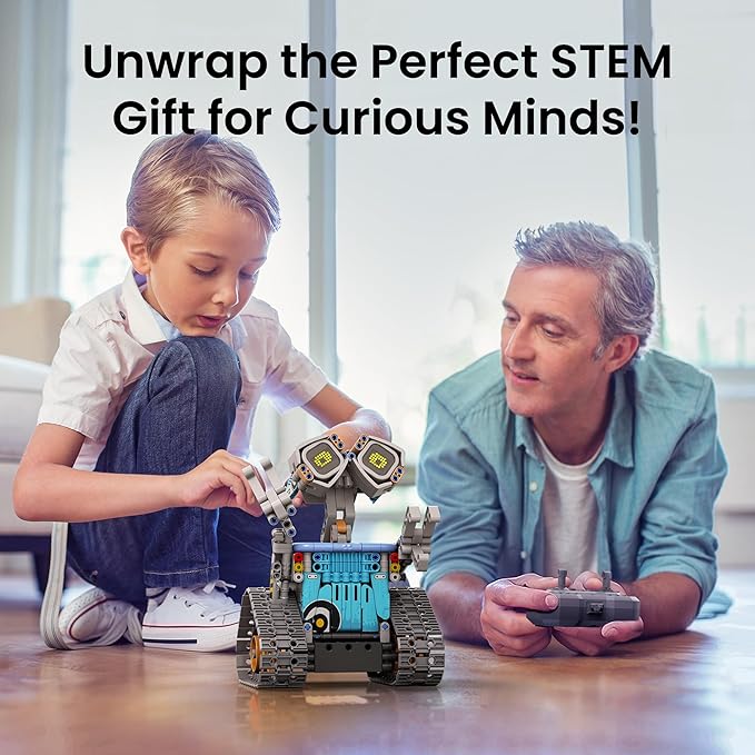 Sillbird Robot Building Kit with Remote Control STEM Gifts for Kids Age 8-12, Coding Robotics Technic Toy Set for Boys' Birthday, Buildable 5-in-1 Models with 435 Pieces