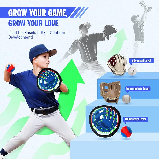 EVERICH TOY Toss and Catch Game for Toddlers - Soft, Safe & Pain-Free Baseball-Style Catching for Kids, Active Indoor & Outdoor Play Gift – Beach, Pool & Yard Toys for Boys and Girls Ages 3-8