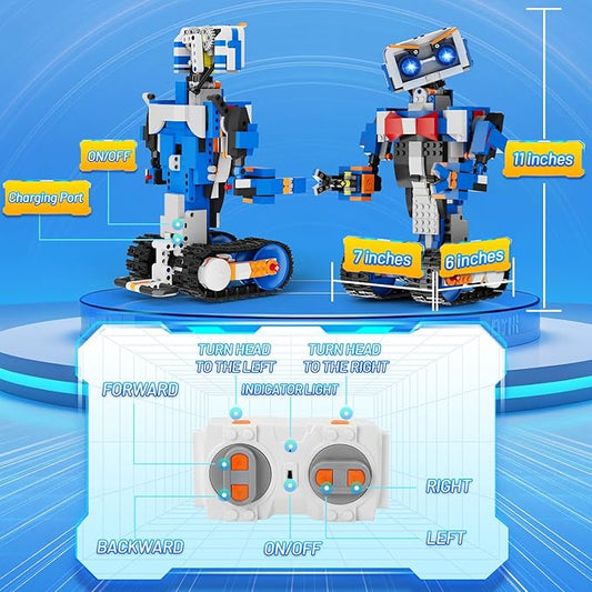 okk Robot Building Toys for Boys, STEM Projects for Kids Ages 8-12, Remote & APP Controlled Engineering Learning Educational Coding DIY Building Kit Rechargeable Robot Toy Gifts for Girls