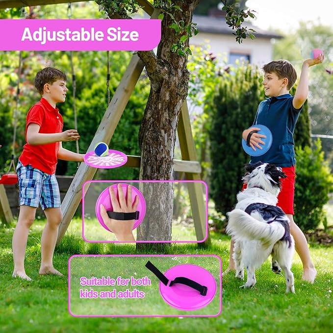 ANNKIE Toss and Catch Ball Set with 6 Paddles 6 Balls, Outdoor Toys for Kids Beach Toy Pool Toys Outdoor Yard Games for 3 4 5 6 7 8 9 10 Year Old Boys Girls, Ideal Gifts for Kids Age 3+
