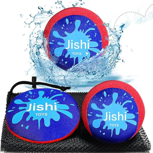 Jishi Skip Water Balls Pool Toys Beach Fun, Outdoor Water Toys for Kids Ages 4-8-12 Summer Swimming Play, Water Skipping Bouncing Ball Gifts for Kids Boys Girls Teens Adults, Family Games & Activities