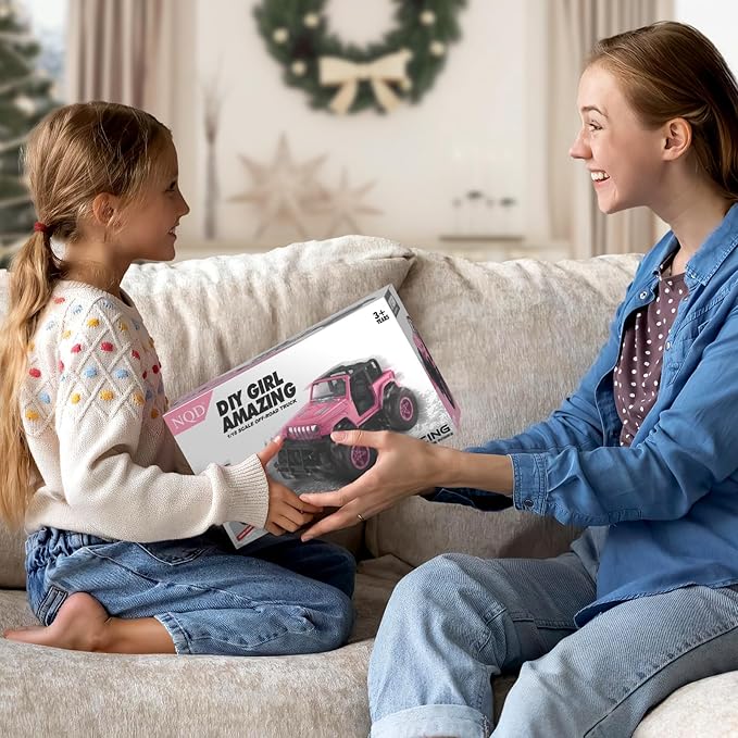 NQD Remote Control Car for Kids 1:16 Scale 80 Min Play 2.4Ghz Off Road RC Trucks with Stickers Toy Car Gift for Girls 3 4 5 6 Year Old