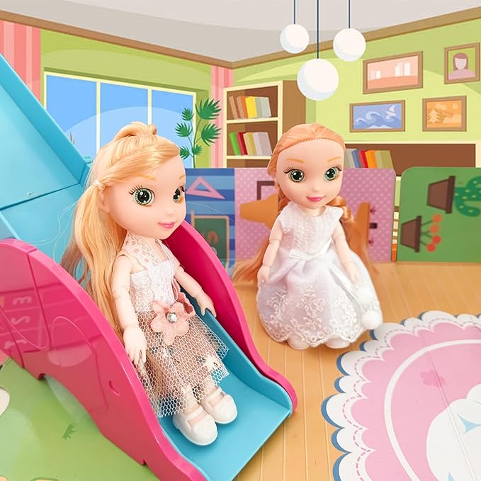 6.3" Mini Girl Dolls, Include 10 Sets Handmade Doll Clothes, 5 Sets 6.3" Small Girl Dolls, 5 Pairs of Shoes