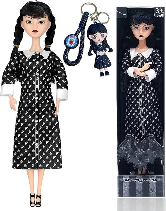 11.5'' Adams Doll with Gift Box, High Heels, Black Dress, and Hair, Perfect Christmas and Birthdays Toy Gift for Girls & Fans(B3)