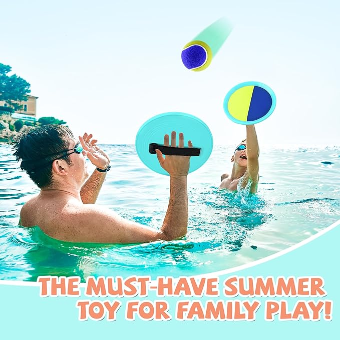 Toss and Catch Ball Set Beach Toys for Kids Outdoor Toys and Yard Games for Boys and Girls Improves Focus Great for Exercise Fun Easter Christmas Birthday Gift Idea - 8 inch