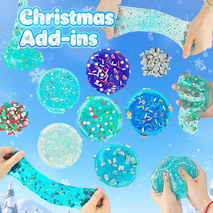 6 Pack Slime Stocking Stuffers, Stocking Stuffers for Kids,Christmas Crafts,Stocking Stuffers, Kids Crafts Snowman DIY Kit,Crafts Xmas Gift