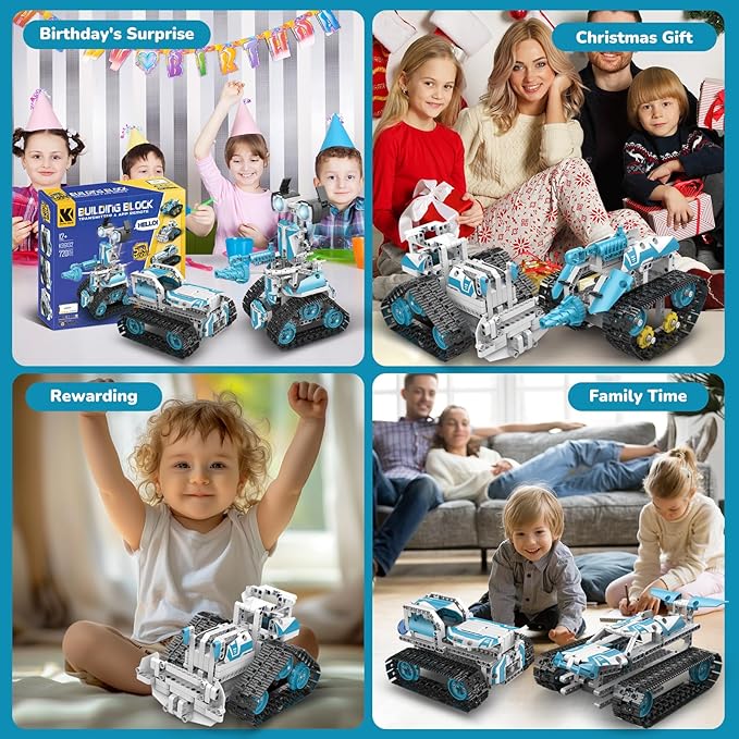 Robot Building Kit with APP/Remote Control STEM Gifts for Boys Age 6-16,Technic Coding Robotic Toys for Kids Birthday, Buildable 5in1 Models with 720 Pieces