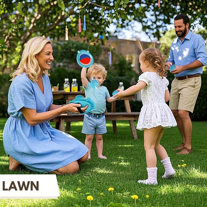 Waterproof Toss and Catch Ball Set for Kids Ages 3-8 – Soft & Safe Paddle Game with Cute Shark Design – Ideal for Beach, Pool, and Backyard Summer Fun