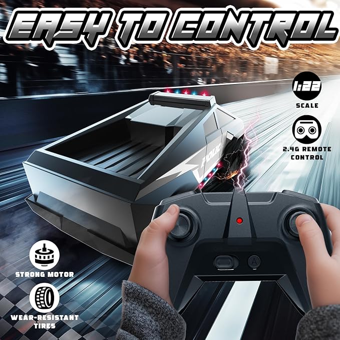 Remote Control Car, 1:22 RC Trucks Police Car Toy for Boys, RC Car with Light and Loadspace, 4WD Electric Vehicle Toys, Christmas Birthday Gifts for Boys/Girls Age 4 5 6 7 8 9 10-12+
