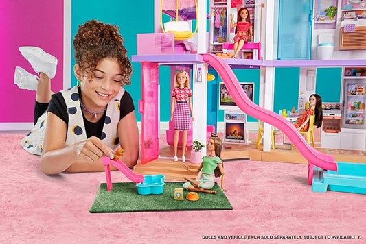 Barbie DreamHouse Dollhouse with 75+ Accessories and Wheelchair Accessible Elevator, 10 Play Areas, 3 Custom Light Settings & Music (Amazon Exclusive)