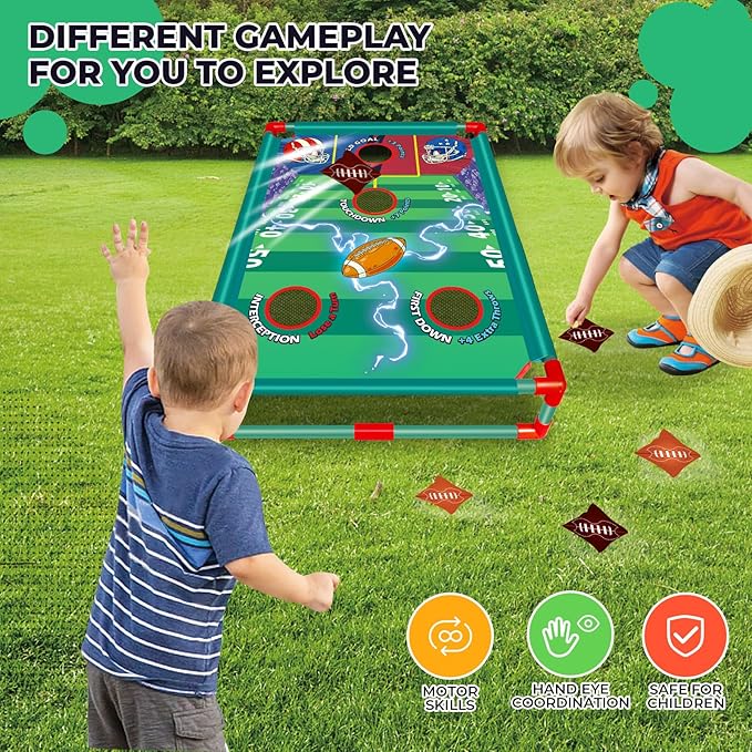 Bean Bag Toss Game for Kids, Outside Toys for 3 4 5 6 7 8 Years Old Boys Girls, Fun Outdoor Activities Game for for Family Party, Ideal Birthday for Ages 4-8 Toddlers