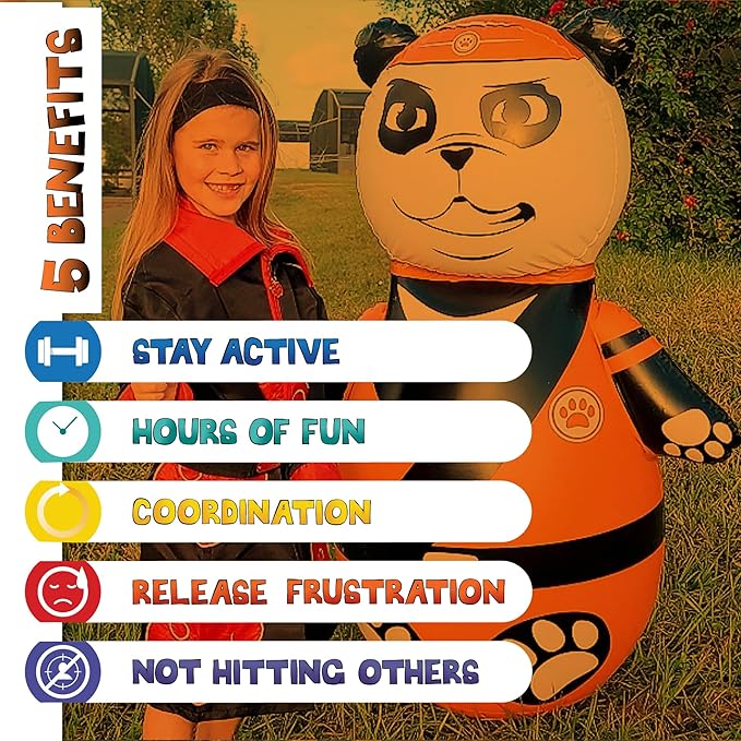 INFLATABLE DUDES Animal -Kids Punching Bag | Already Filled with Sand| Bop Bag | Premium Inflatable Toy | Punching Bag for Kids | Enhanced Bounce-Back Action! | Indoor Outdoor - Party Games