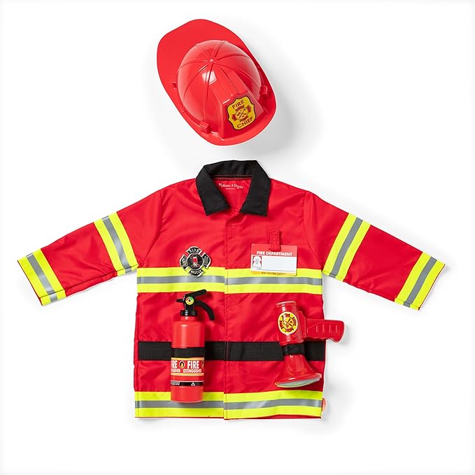 Melissa & Doug Fire Chief Role Play Costume Dress-Up Set