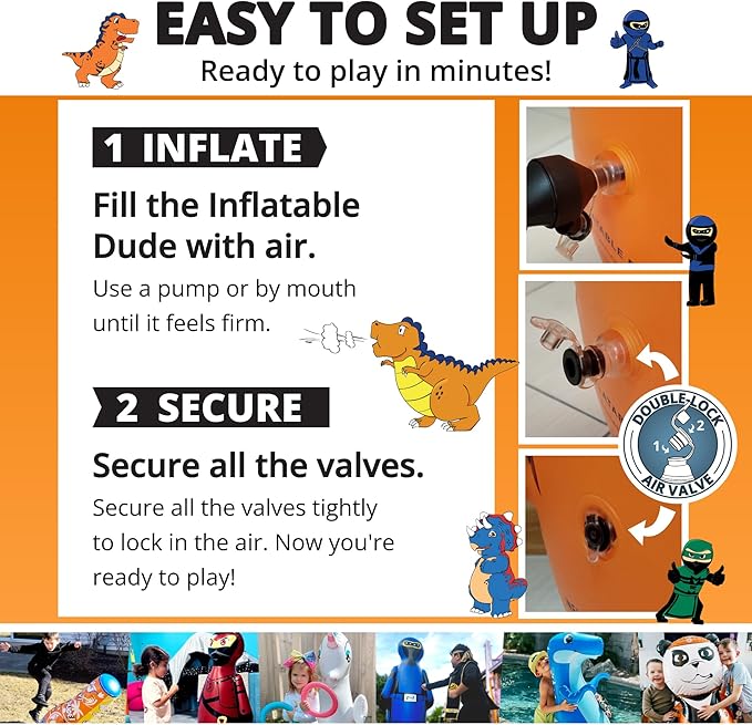 INFLATABLE DUDES Animal -Kids Punching Bag | Already Filled with Sand| Bop Bag | Premium Inflatable Toy | Punching Bag for Kids | Enhanced Bounce-Back Action! | Indoor Outdoor - Party Games