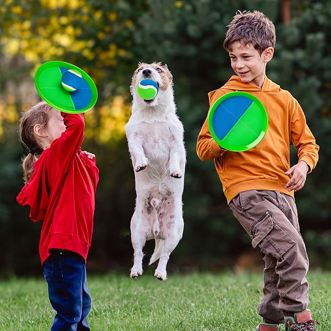 EVERICH Toss and Catch Ball Set & Paddle Ball, Outdoor Games for Kids Toys, Christmas Family Games, Beach Pool Camping Yard Game Outside Toys, Gifts for Boys Girls 3 4 5 6 7 8 9 10 11 12+ Years Old