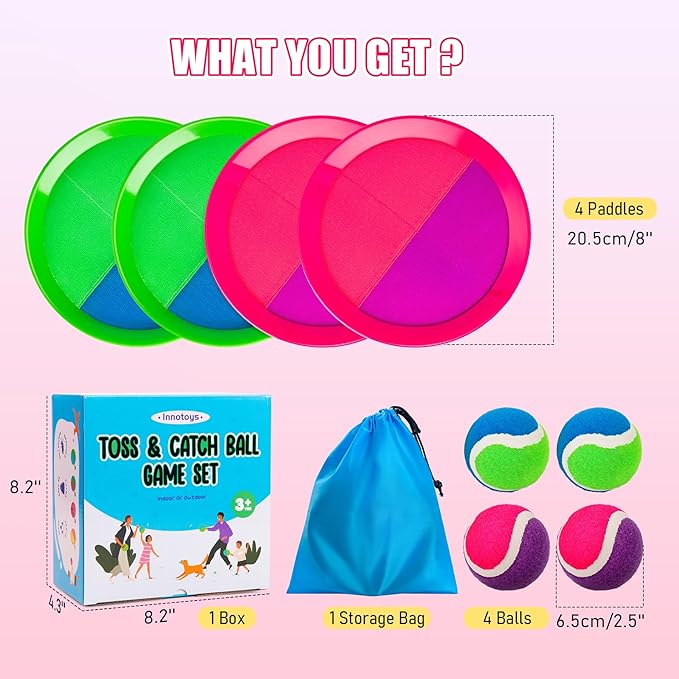 Toss and Catch Ball Game - Ideal Outdoor Beach, Pool & Yard Toy for Toddlers and Kids Ages 4, 5, 6, 7, 8+, Perfect for Boys Girls - Great Birthday Gift & Easter Basket Stuffer