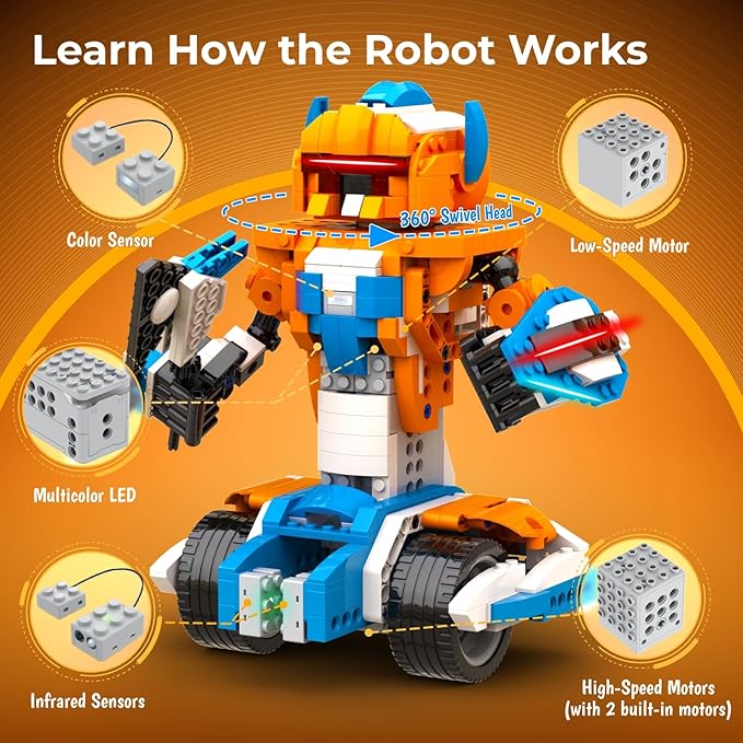 STEM Robotics Kits, Educational Toy Science Kits with Storage Box, App RC Toys Coding Robots for Kids 8 9 10 11 12 Years Old