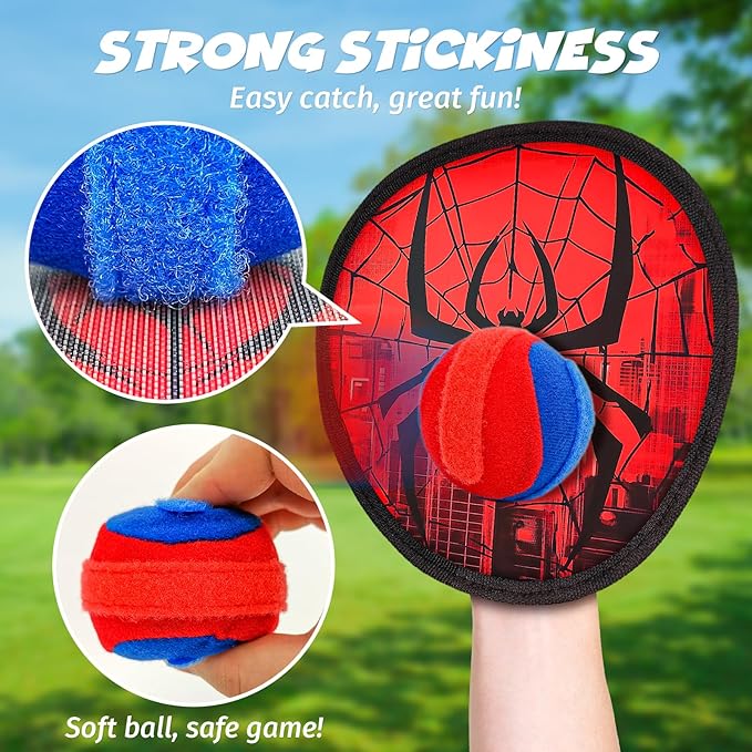 Toss and Catch Ball Game Set, Outdoor Games for Kids 3 4 5 6 7 8 9 10 11 12 Years Old Boys Girls, Outdoor Yard Games Beach Toys Pool Toys Sports & Outdoors Birthday Gifts (4 Paddles)