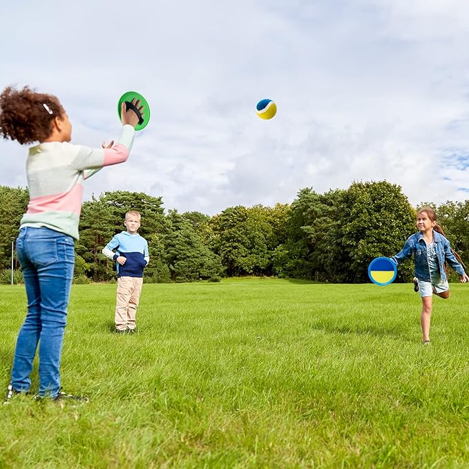 Kids Toys - Outdoor Games for Kids, Toss and Catch Ball Set with 6 Paddles 3 Balls, Toys for 3 4 5 6 7 8+ Year Old Boys Girls Christmas Birthday Gifts (Light Blue)