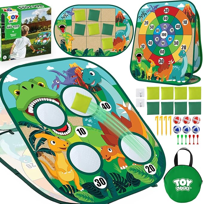 TOY Life Toddler Outdoor Toys for Kids Ages 4-8, Bean Bag Toss, Outside Yard Games for Kids Cornhole, Indoor Lawn Backyard Games Birthday Family Party Toddler Game, Gift for Boys 3 4 5 6 7