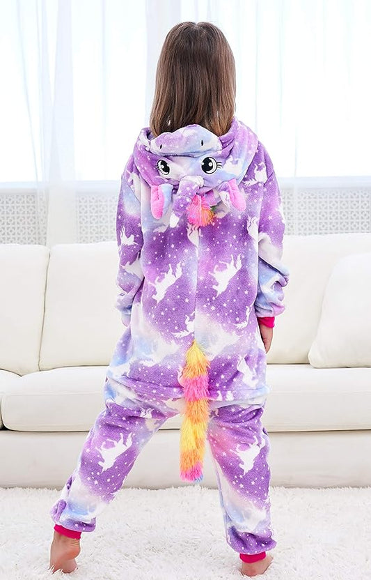 Unicorn Hooded Onesie Girls Halloween One Piece Kids Costume