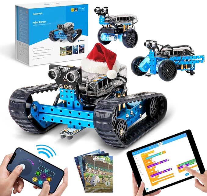 Makeblock mBot Ranger 3 in 1 Robotics for Kids Age 8-12, Coding Robot for Arduino Scratch Learning with Coding Box, 16 Coding Projects STEM Science Kit, Robot Toys Gift for Kids Ages 10+
