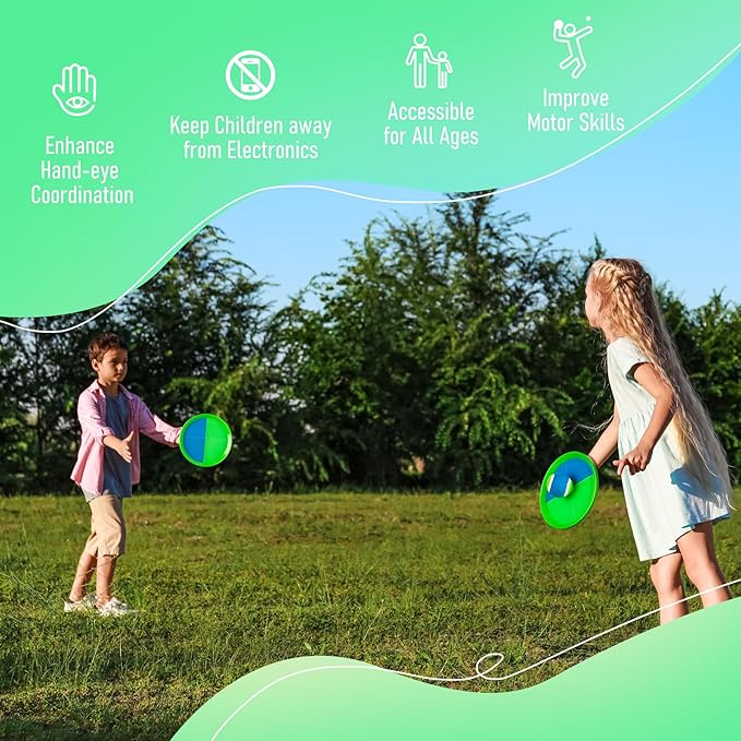 Toss and Catch Ball Game - Ideal Outdoor Beach, Pool & Yard Toy for Toddlers and Kids Ages 4, 5, 6, 7, 8+, Perfect for Boys Girls - Great Birthday Gift & Easter Basket Stuffer