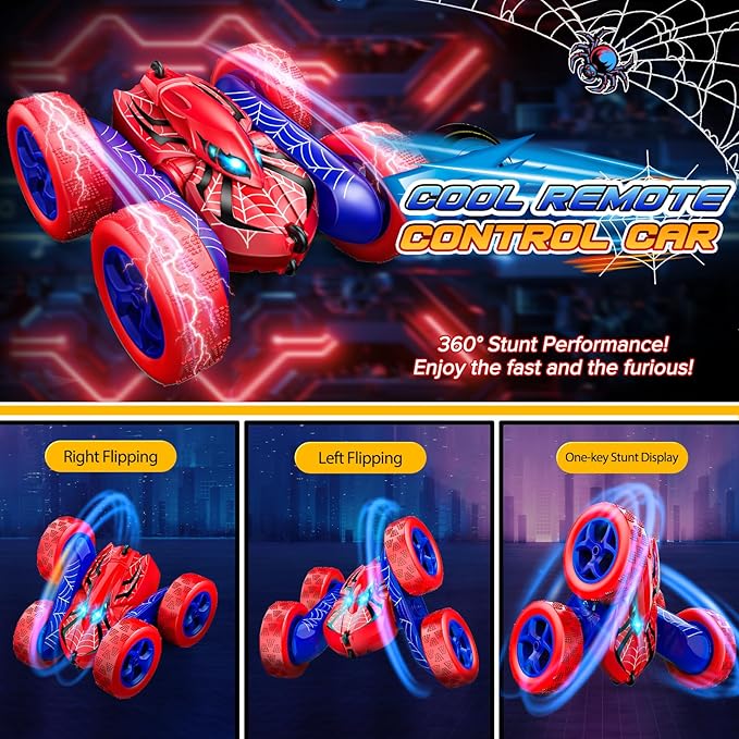 Remote Control Car,RC Cars Boys Toys for 3 4 5 6 7 8 9 10 11 12 Year Old Boy Double Sided 360°Flip 4WD Rechargeable Drift RC Race Car Birthday Gifts Christmas Basket Stuffers for Kids Age 3-12