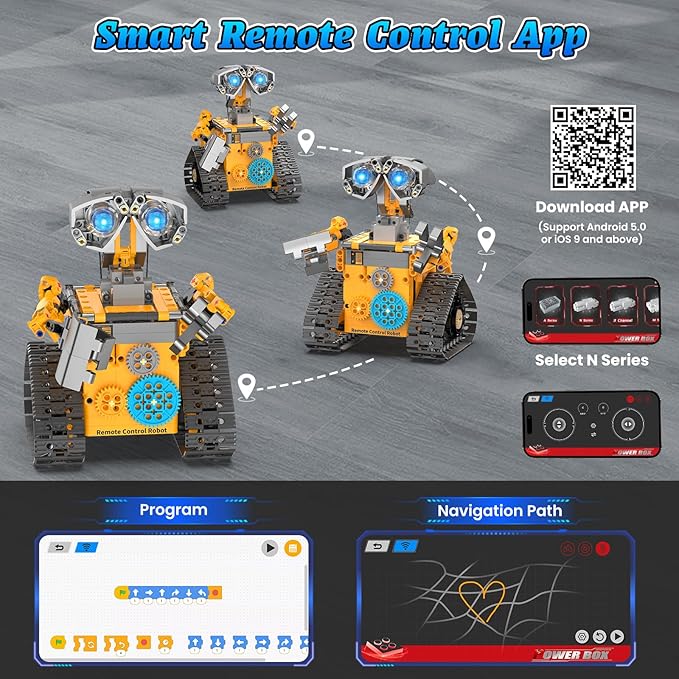 Robot Building Kit Toys for Boys Age 8-12 with 700 Pcs, 3 in 1 Robotics Excavator Garbage Truck with App & Remote Control, Coding Robot Building Set, Birthday Gifts for 8-14 Years Old Boys Girls