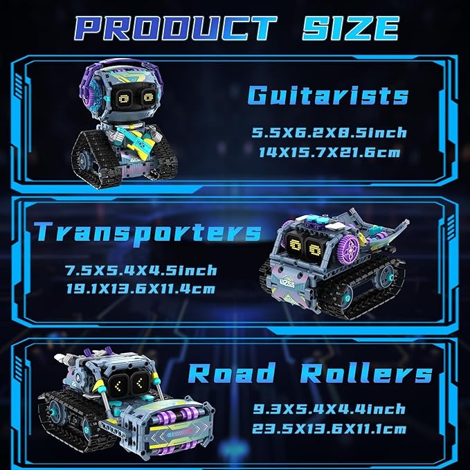 Robot Building Kit with Remote Control STEM Gifts for Kids Boys Ages 8-12, Coding Robotic Technic Creative Toys for Birthday - Build 3 in1 Model with 433 Pieces