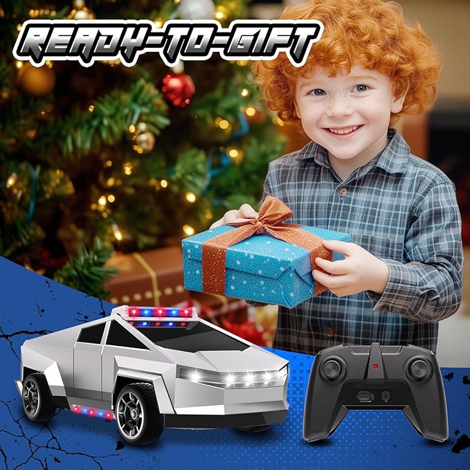Remote Control Car Toys, 1:22 RC Trucks Toy for Boys, RC Car with Light and Loadspace, 4WD Electric Vehicle Toys, Birthday Gifts for Boys/Girls Age 4 5 6 7 8 9 10-12+
