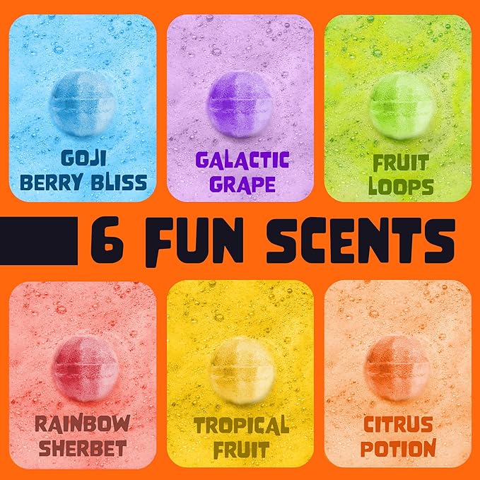 Halloween Bath Bombs for Kids with Surprise Halloween Toys Inside (6 Pack) - Large Pumpkin Bath Bombs for Kids, Boys, Girls & Teens – Spooky Boo Basket Stuffers for Kids - Made in USA by Two Sisters