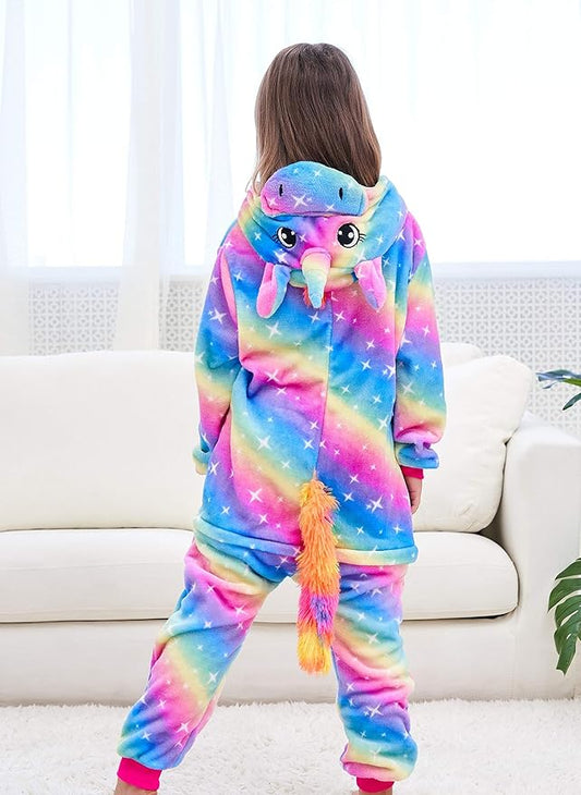 Unicorn Hooded Onesie Girls Halloween One Piece Kids Costume