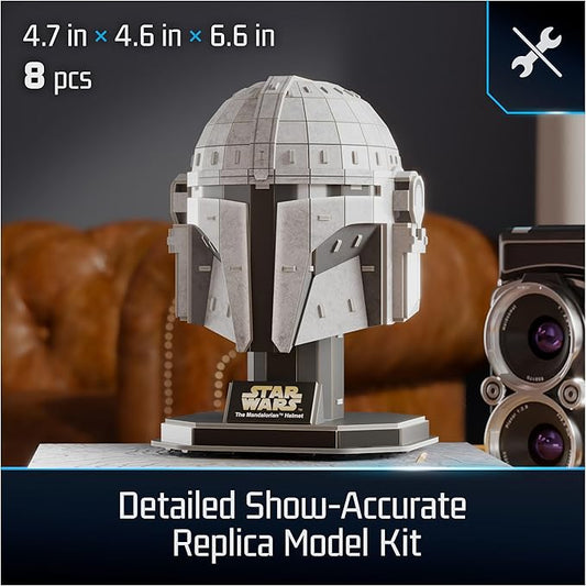 4D Build, Star Wars Mandalorian Helmet 3D Model Kit, Star Wars Collectibles & Desk Decor, Adult Puzzle, Building Toys, 3D Puzzles for Adults & Teens, 88 Pieces, Gift Ideas for Ages 12 & Up