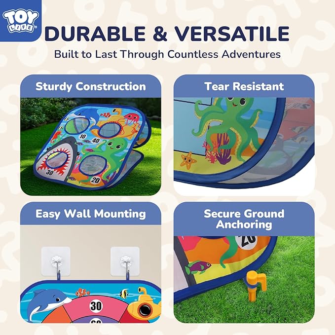 TOY Life Toddler Outdoor Toys for Kids Ages 4-8, Bean Bag Toss, Outside Yard Games for Kids Cornhole, Indoor Lawn Backyard Games Birthday Family Party Toddler Game, Gift for Boys 3 4 5 6 7