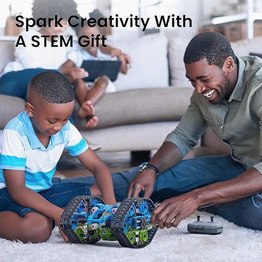 Sillbird Robot Car Building Kit with Remote Control STEM Gifts for Boys Ages 8-14, Technic Coding Stunt Racer Toys for Kids Birthday, Buildable 5in1 Models with 662 Pieces