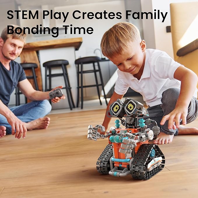 Sillbird Robot Building STEM Kit with Remote Control for Boys Ages 8-14, Technic Coding Gifts for Kids Birthday, Buildable 5in1 Robotics Toy with 596 Pieces