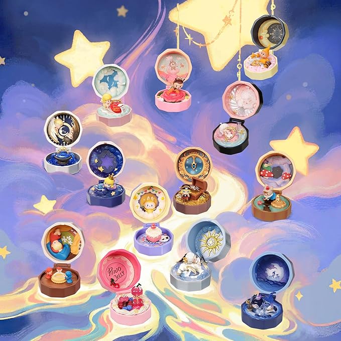 POP MART Romantic Ring Box Series 4 Scene Sets Blind Box Figures, Collectible Toys Home Decorations, Holiday Birthday Gifts for Girls and Boys, Whole Set